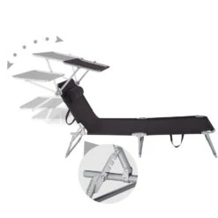 Tectake - Zonnestoel Chloe - Set Van 2 Ligbedden - Zwart -Bekend Tuinmeubelen Winkel 1000082530 0103