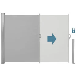 Tectake - Uittrekbaar Aluminium Windscherm Tuinscherm 200 X 300 Cm Grijs -Bekend Tuinmeubelen Winkel 1000082555 0102