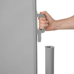 Tectake - Uittrekbaar Aluminium Windscherm Tuinscherm 200 X 300 Cm Grijs -Bekend Tuinmeubelen Winkel 1000082555 0103