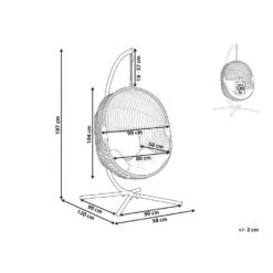 Beliani Hangstoel ACRI - Beige Pe Rotan -Bekend Tuinmeubelen Winkel 1000082570 0102