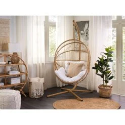 Beliani Hangstoel ACRI - Beige Pe Rotan -Bekend Tuinmeubelen Winkel 1000082570 0103