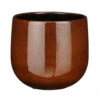 Mica Decorations Plantenpot - Keramiek - Bruin Glans - D18/H16 Cm -Bekend Tuinmeubelen Winkel 1000083036