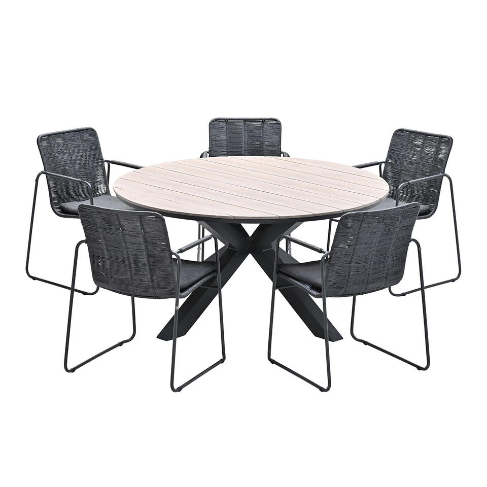 Garden Impressions Palma-Tulli Tuinset 6-delig-light Teak Look 4 Garden Impressions Palma-Tulli Tuinset 6-delig-light Teak Look - Afbeelding 2