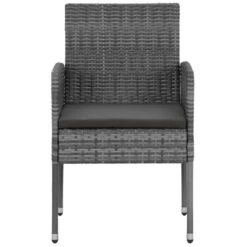 VidaXL 5-delige Tuinset Poly Rattan Grijs -Bekend Tuinmeubelen Winkel 1000087091 0103