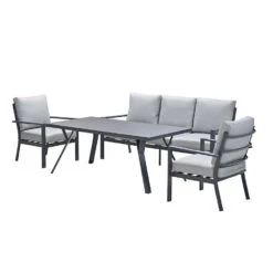 Garden Impressions Senja Lounge Dining Set 4-delig - Lgrijs -Bekend Tuinmeubelen Winkel 1000087176 0103