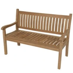 Teak Tuinbank Gebogen - Hout - Bruin -Bekend Tuinmeubelen Winkel 1000088181 0102