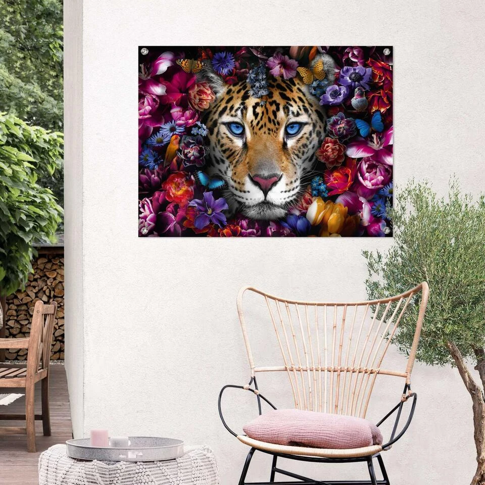 Tuinposter Flower Cat 60x80 Cm Bont 4 Tuinposter Flower Cat 60x80 Cm Bont - Afbeelding 2