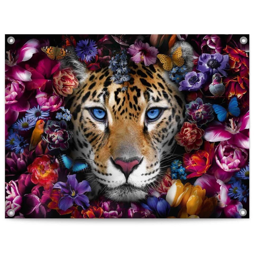 Tuinposter Flower Cat 60x80 Cm Bont 3 Tuinposter Flower Cat 60x80 Cm Bont