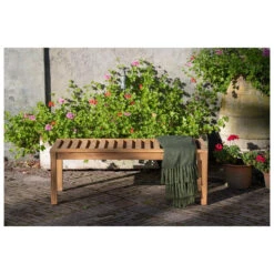 Exotan 2-Zits Tuinbankje Comfort - Teak - Naturel - 44x120x45 -Bekend Tuinmeubelen Winkel 1000088950 0102