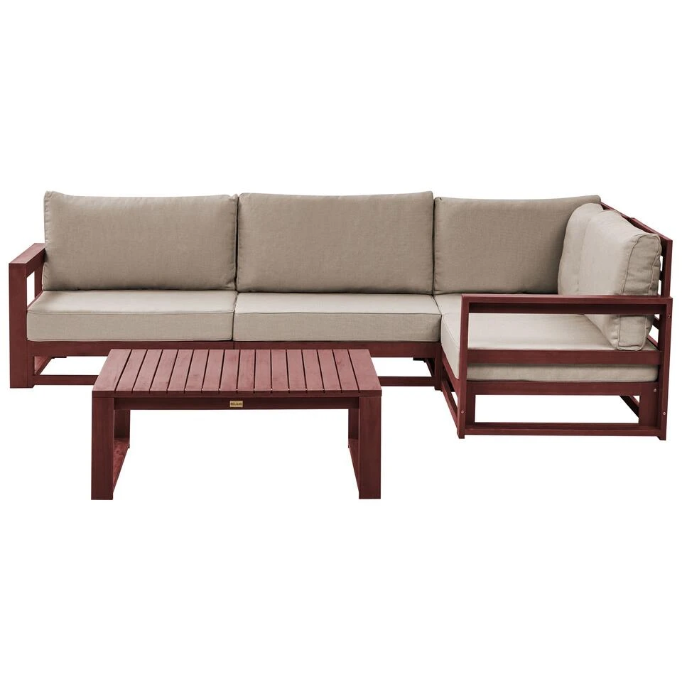 Beliani Loungeset TIMOR - Donkere Houtkleur Fsc® Gecertificeerd Acaciahout 3 Beliani Loungeset TIMOR - Donkere Houtkleur Fsc® Gecertificeerd Acaciahout