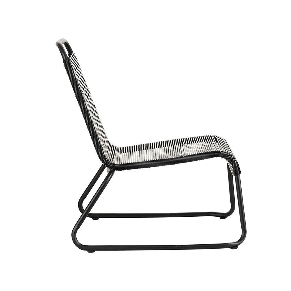 Relax Tuinstoel Met Voetenbank Lia Touw Zwart - 78x70x84 Cm - Touw - Zwart 6 Relax Tuinstoel Met Voetenbank Lia Touw Zwart - 78x70x84 Cm - Touw - Zwart - Afbeelding 4