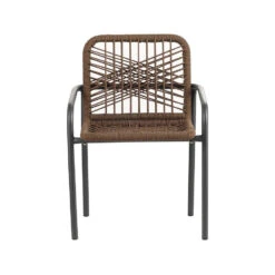 Tuinstoel Met Armleuning Nila Touw Bruin - 58,50x53x76 Cm - Touw - Bruin -Bekend Tuinmeubelen Winkel 1000092401 0102