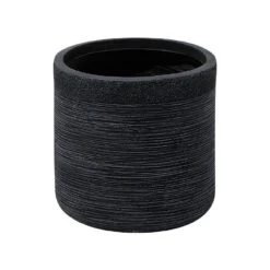 Beliani Plantenbak Voor Buiten SAMOS - Zwart Klei-vezelmengsel