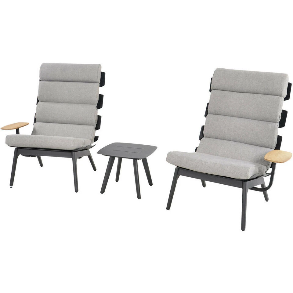 Duoset Ventus Donkergrijs - Stof - Grijs 4 Duoset Ventus Donkergrijs - Stof - Grijs - Afbeelding 2