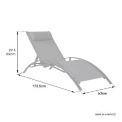 Happy Garden Zonnebedden GALAPAGOS - Grijs - Aluminium -Bekend Tuinmeubelen Winkel 1000094866 0104