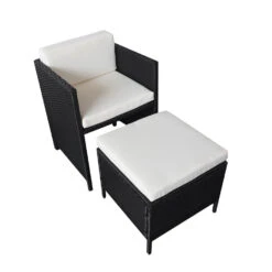 Happy Garden Buitenmeubelsets SANTORIN - Zwart - Geweven Hars 8 Happy Garden Buitenmeubelsets SANTORIN - Zwart - Geweven Hars -Bekend Tuinmeubelen Winkel 1000096173 0103