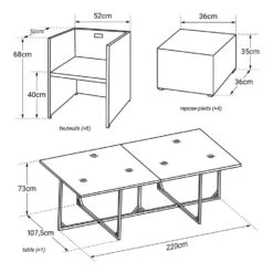 Happy Garden Buitenmeubelsets SANTORIN - Zwart - Geweven Hars 9 Happy Garden Buitenmeubelsets SANTORIN - Zwart - Geweven Hars -Bekend Tuinmeubelen Winkel 1000096173 0104