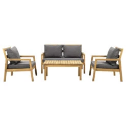 Happy Garden Buitenmeubelsets ARUBA - Grijs - Acacia