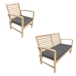 Happy Garden Buitenmeubelsets GOA - Grijs - Acacia -Bekend Tuinmeubelen Winkel 1000096711 0102