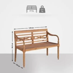 CLP Bank Maryland 120 Cm Teak -Bekend Tuinmeubelen Winkel 1000097775 0101