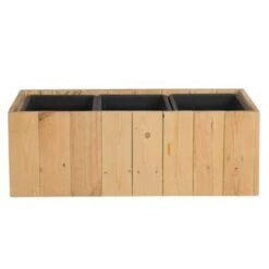 Beliani Plantenbak Voor Buiten TRIKALA - Lichte Houtkleur Dennenhout