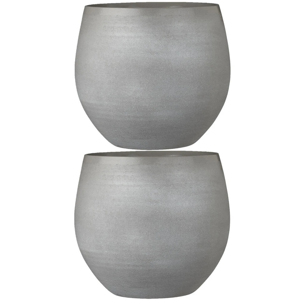 Mica Decorations Bloempot - Grijs - Keramiek - 33 X 28 Cm 6 Mica Decorations Bloempot - Grijs - Keramiek - 33 X 28 Cm - Afbeelding 4