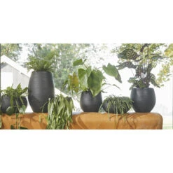 Mica Decorations Bloempot Boule - Mat Zwart - Keramiek - 18 X 15 Cm -Bekend Tuinmeubelen Winkel 1555095774 0103