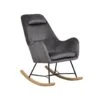 Beliani Schommelstoel ARRIE - Grijs Fluweel -Bekend Tuinmeubelen Winkel 1783630521