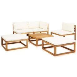 VidaXL 6-delige Loungeset Met Kussens Massief Acaciahout -Bekend Tuinmeubelen Winkel 1856523529 0102