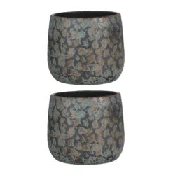 Mica Decorations Bloempot - Koperkleurig - Keramiek - 25 X 20 Cm -Bekend Tuinmeubelen Winkel 1985021438 0102