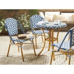 Beliani Tuintafel RIFREDDO - Blauw Pe Rotan -Bekend Tuinmeubelen Winkel 226b19b2520b4e91a8a3b13a571a166f