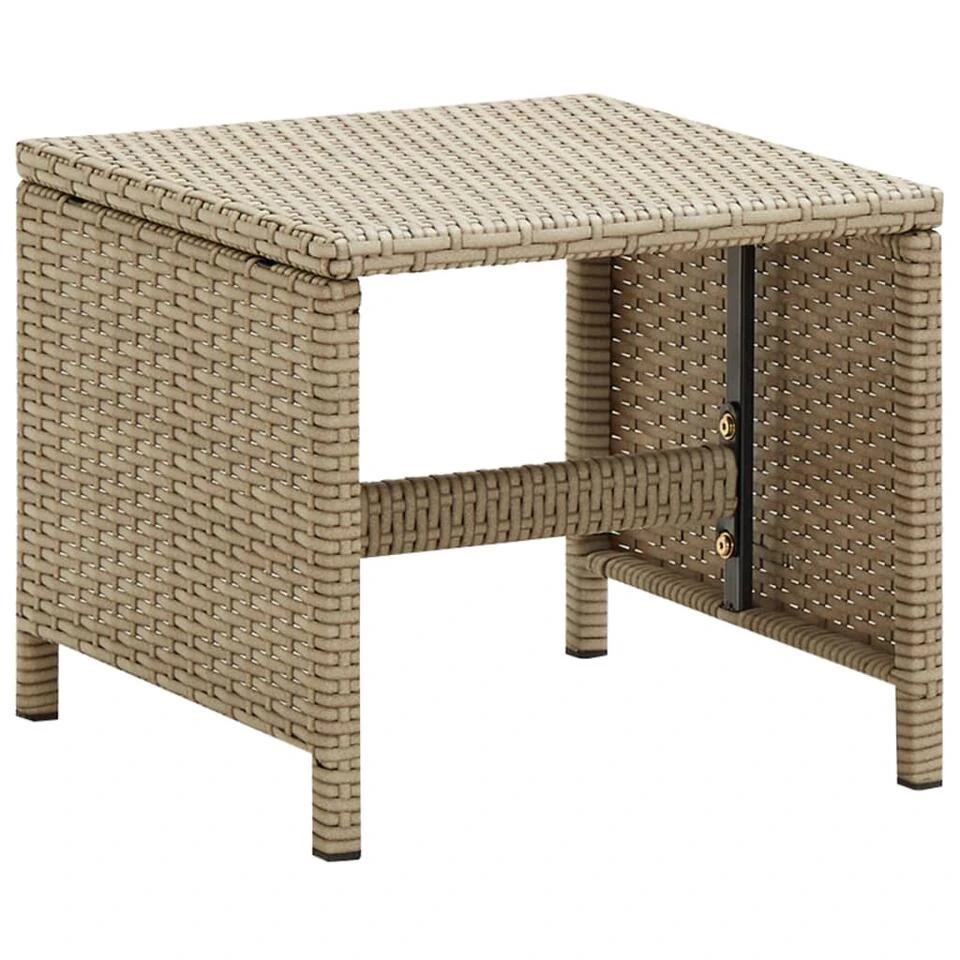 VidaXL Tuinkrukken 2 St Met Kussens Poly Rattan Beige 4 VidaXL Tuinkrukken 2 St Met Kussens Poly Rattan Beige - Afbeelding 2