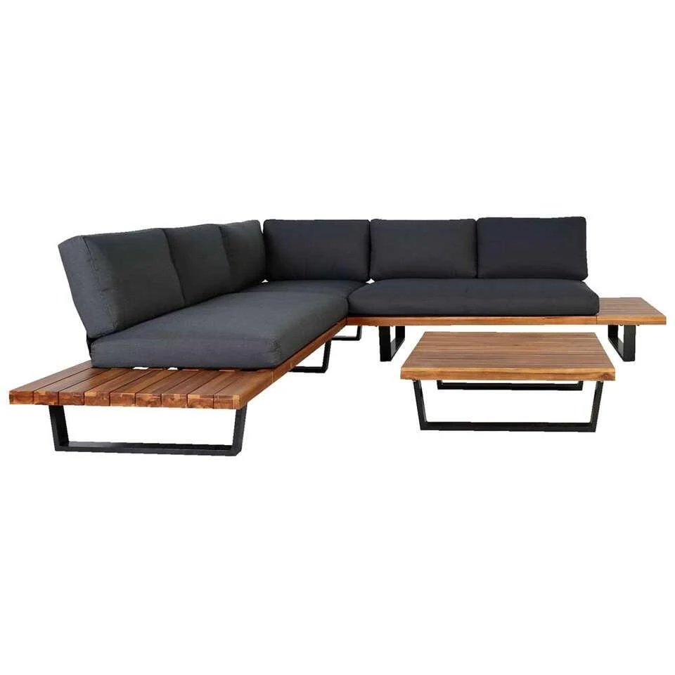 Hoekset Albi - Naturel/antraciet - 3 Delig 4 Hoekset Albi - Naturel/antraciet - 3 Delig - Afbeelding 2