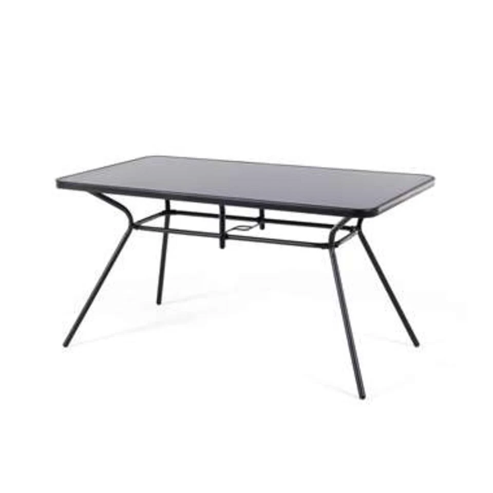 Beliani Tuintafel LIVO - Zwart Staal 4 Beliani Tuintafel LIVO - Zwart Staal - Afbeelding 2