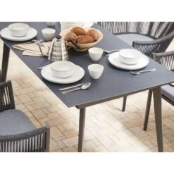 Beliani Eettafel MILETO - Grijs Aluminium -Bekend Tuinmeubelen Winkel 5f42c292eec24c70804f0085534d86ac
