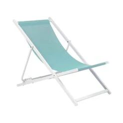 Beliani Tuinligstoel LOCRI II - Blauw Synthetisch Materiaal, Aluminium -Bekend Tuinmeubelen Winkel 64766740f9b04044865129be82500f4c