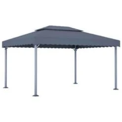 VidaXL Prieel 400x300 Cm Aluminium Antraciet -Bekend Tuinmeubelen Winkel 69489dbf7f6f4e61b212602b546f392a