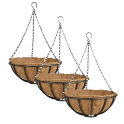 Esschert Design Hanging Basket - Metaal - Zwart - Met Inlegvel - 35 Cm -Bekend Tuinmeubelen Winkel 6f5fe4a53488403396b4973a6a2f0523