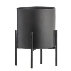 Bloempot Op Pootjes Niek - Zwart - 12/18xØ12,5 Cm