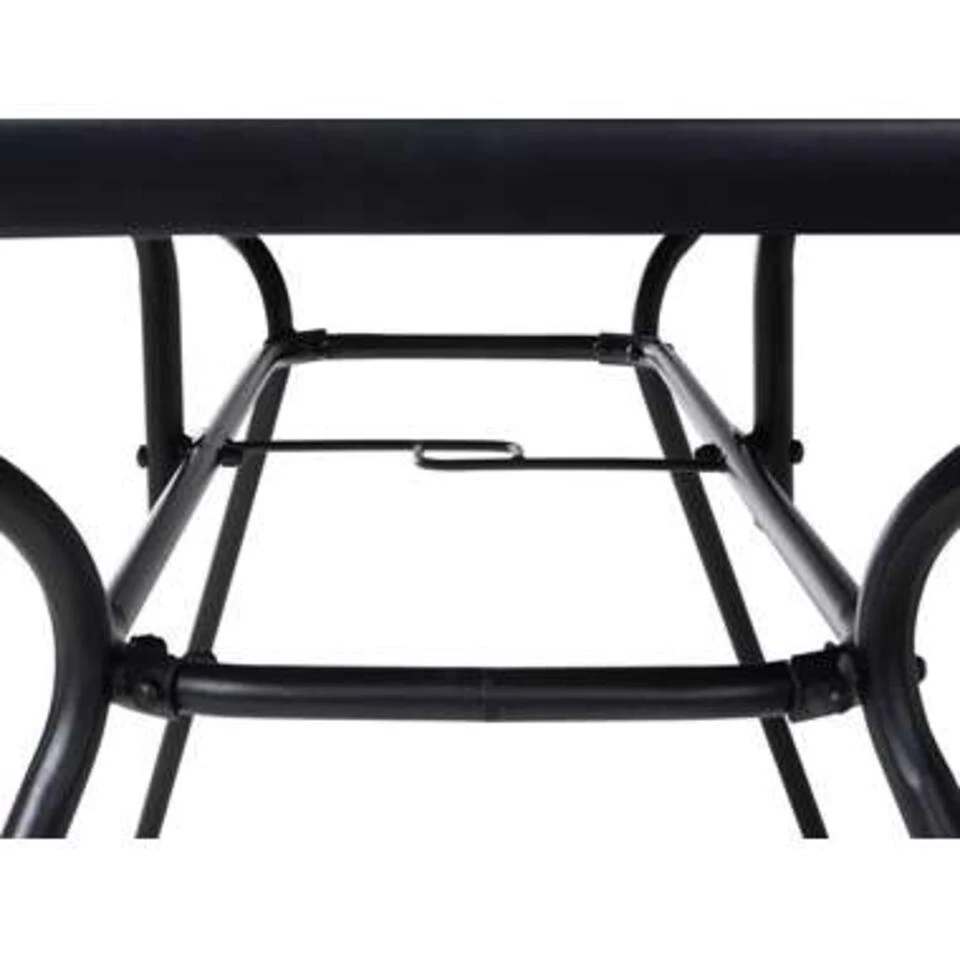 Beliani Tuintafel LIVO - Zwart Staal 5 Beliani Tuintafel LIVO - Zwart Staal - Afbeelding 3