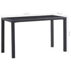 VidaXL Tuintafel 123x60x74 Cm Poly Rattan Zwart -Bekend Tuinmeubelen Winkel 7737538069ef4a9cb146979499195af0