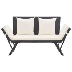 VidaXL Tuinbank Met Kussens 176 Cm Poly Rattan Zwart -Bekend Tuinmeubelen Winkel 7b0f4fed603a4033baa58e3ab63907fd