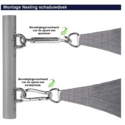Nesling Coolfit Schaduwdoek 5x5x5x5 Meter - Antraciet -Bekend Tuinmeubelen Winkel 81003834 0103