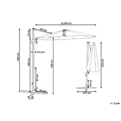 Beliani Cantilever Parasol SAVONA II - Grijs Polyester -Bekend Tuinmeubelen Winkel 82d7d8549ac34faebee2fe0c6d083745