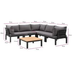 Le Sud Modulaire Loungeset Ardeche V1 - Grijs - 6-delig -Bekend Tuinmeubelen Winkel 90103001 9600