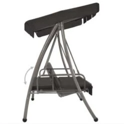 VidaXL Schommelbank Voor Buiten Met Dak 192x118x175 Cm Staal Antraciet -Bekend Tuinmeubelen Winkel 94e650293957478b8fb3977f73fd6ddf