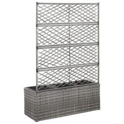VidaXL Latwerkplantenbak Verhoogd Met Potten 83x30x130 Cm Rattan Grijs -Bekend Tuinmeubelen Winkel 9ce089194f9c47a880fc93ec37afbbaa