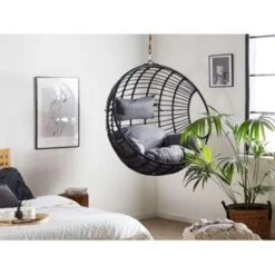Beliani Hangstoel ASPIO - Zwart Pe Rotan -Bekend Tuinmeubelen Winkel 9d0c4e5d157e4d6ab59eb89d0f28dcf5