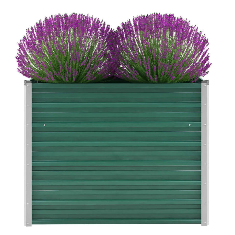 VidaXL Plantenbak Verhoogd 100x40x77 Cm Gegalvaniseerd Staal Groen 4 VidaXL Plantenbak Verhoogd 100x40x77 Cm Gegalvaniseerd Staal Groen - Afbeelding 2