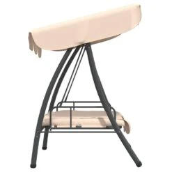 VidaXL Schommelbank Voor Buiten Met Luifel Zandwit -Bekend Tuinmeubelen Winkel ab99bb59917e40c88f4be2ad366ebeee